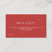 Santa Claus for hire 名刺 (裏面)