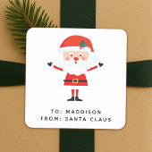 Santa Claus Gift Label | Christmas Present Sticker スクエアシール