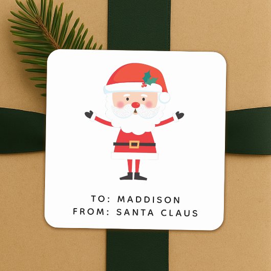 Santa Claus Gift Label | Christmas Present Sticker スクエアシール