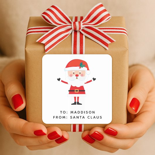 Santa Claus Gift Label | Christmas Present Sticker スクエアシール