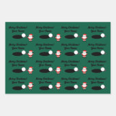Santa Claus Golf Cartoon Christmas ラッピングペーパーシート (正面3)