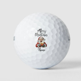 Santa Claus golfing with Christmas Gift for Golfer ゴルフボール