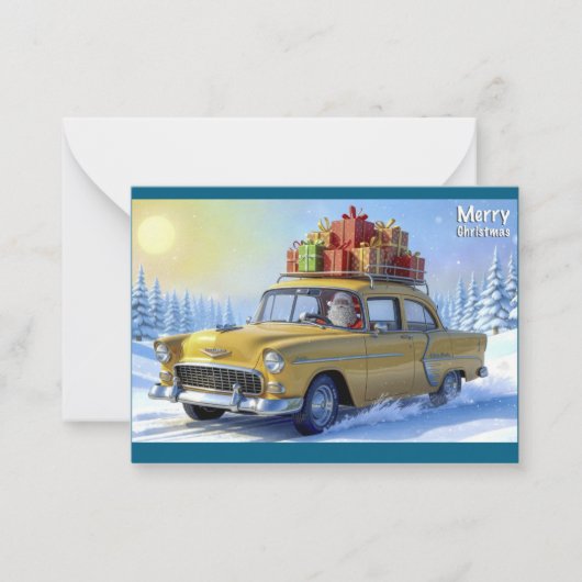Santa Claus Greeting Card Oldtimer ノートカード (正面)