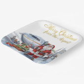 Santa Claus greeting from airport  ペーパープレート (傾斜あり)