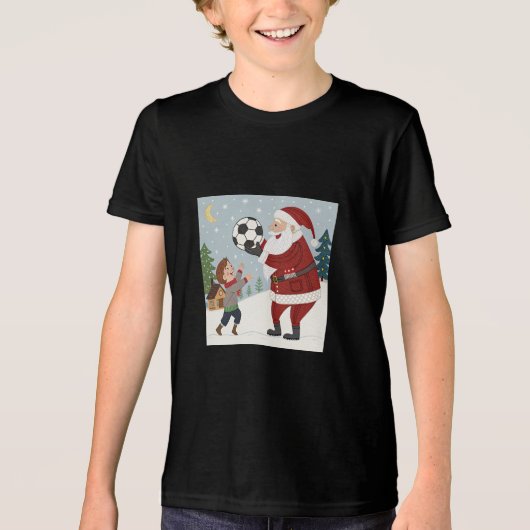 Santa Claus handing out a soccer トライブレンドＴシャツ (正面)