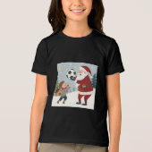 Santa Claus handing out a soccer トライブレンドＴシャツ (正面)