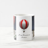 Santa Claus has arrived with a hot air balloon コーヒーマグカップ (中央)