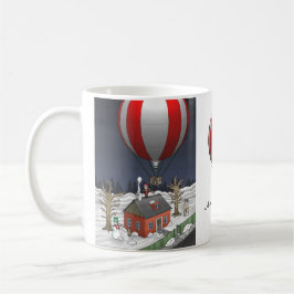 Santa Claus has arrived with a hot air balloon コーヒーマグカップ