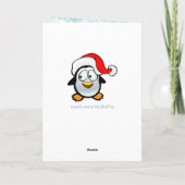 Santa Claus Hatでカスタマイズ可能なベビーペンギン シーズンカード (裏面)