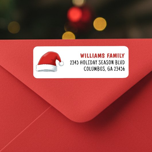 Santa Claus Hat Christmas Holiday ラベル