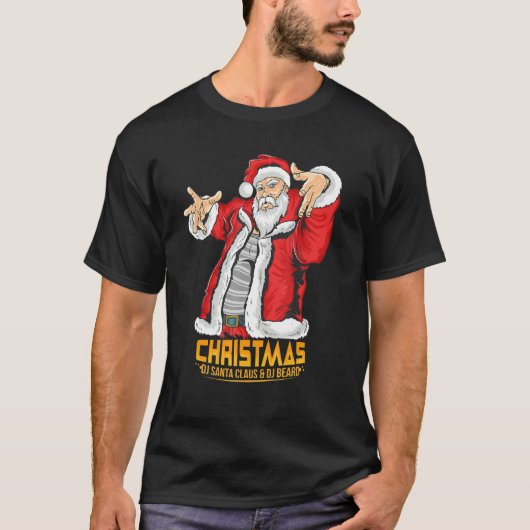Santa Claus Hip Hop DJ Music Xmas Pajama Christmas Tシャツ (正面)