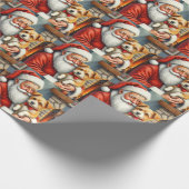 Santa Claus Holding Australian Terrier Christmas ラッピングペーパー (角)