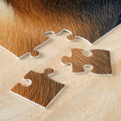 Santa Claus Holding Belgian Shepherd Christmas Art ジグソーパズル (側面)