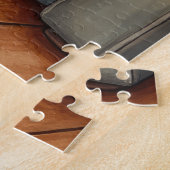 Santa Claus Holding Bernese Mountain Dog Christmas ジグソーパズル (側面)