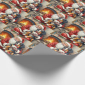 Santa Claus Holding Bernese Mountain Dog Christmas ラッピングペーパー (角)