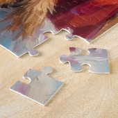 Santa Claus Holding English Setter Christmas Art ジグソーパズル (側面)