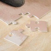 Santa Claus Holding French Bulldog Christmas Art ジグソーパズル (側面)