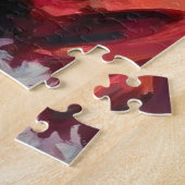 Santa Claus Holding Great Dane Christmas Art ジグソーパズル (側面)