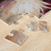 Santa Claus Holding Great Pyrenees Christmas Art ジグソーパズル (側面)