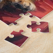 Santa Claus Holding Lhasa Apso Christmas Art ジグソーパズル (側面)