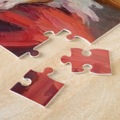 Santa Claus Holding Papillon Christmas Art ジグソーパズル (側面)