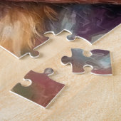 Santa Claus Holding Pekingese Christmas Art ジグソーパズル (側面)