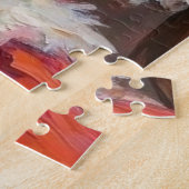 Santa Claus Holding Rat Terrier Christmas Art ジグソーパズル (側面)