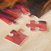 Santa Claus Holding Saint Bernard Christmas Art ジグソーパズル (側面)