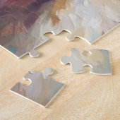 Santa Claus Holding Samoyed Christmas Art ジグソーパズル (側面)