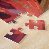 Santa Claus Holding Siberian Cat Christmas Art ジグソーパズル (側面)