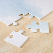 Santa Claus Holding Siberian Husky Christmas Art ジグソーパズル (側面)