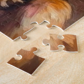 Santa Claus Holding Silken Windhound Christmas Art ジグソーパズル (側面)