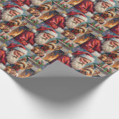 Santa Claus Holding Yorkshire Terrier Christmas ラッピングペーパー (角)