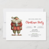 Santa Claus Humor Printable Red Green Party Invite 招待状 (正面)