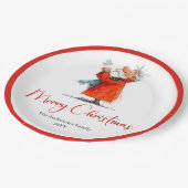 Santa Claus Humor Stylish Christmas Paper Plates ペーパープレート (アングル)