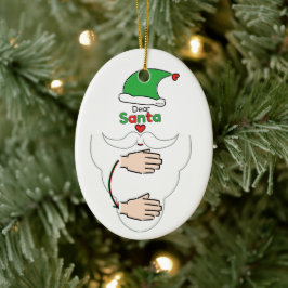 Santa Claus in American Sign Language セラミックオーナメント