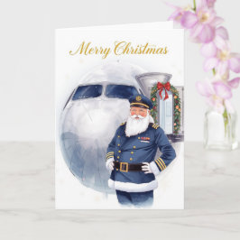 Santa Claus in at the airport カード