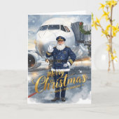 Santa Claus in at the airport カード (黄色い花)