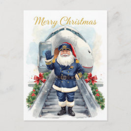 Santa Claus in at the airport シーズンポストカード
