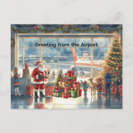 Santa Claus in at the airport シーズンポストカード