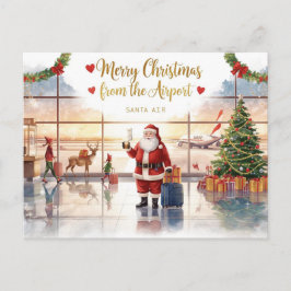 Santa Claus in at the airport シーズンポストカード