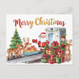 Santa Claus in at the airport シーズンポストカード