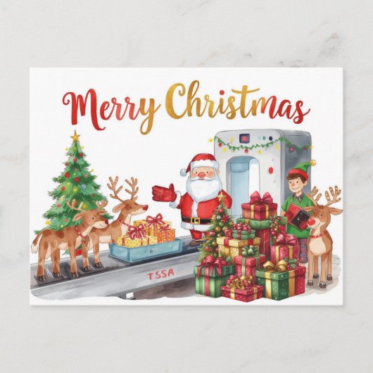 Santa Claus in at the airport シーズンポストカード (正面)
