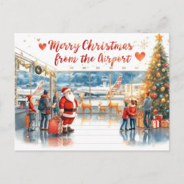 Santa Claus in at the airport シーズンポストカード