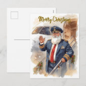 Santa Claus in at the airport シーズンポストカード (正面/裏面)