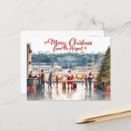 Santa Claus in at the airport ポストカード