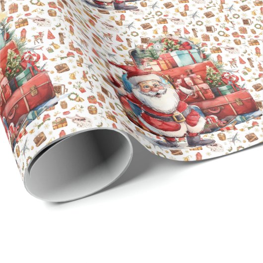 Santa Claus in at the airport ラッピングペーパー (ロールコーナー)