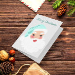 Santa Claus in Mint Hat Vintageクリスマス シーズンカード<br><div class="desc">軽い灰色の背景に設定されたミントな緑のサンタ帽を身に着けたレトロなスタイルサンタクロースのグラフィックを備えたカスタマイズ可能なグリーティングカードで休日の応援ヴィンテージスタイルを広げるかわいらし。このカードの前面と内側のメッセージは、自分のメッセージ文字に変更でカスタムきる。</div>