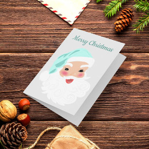Santa Claus in Mint Hat Vintageクリスマス シーズンカード