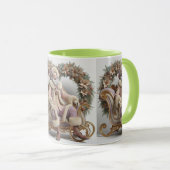 Santa Claus in Sleigh, Christmas, Author Natasha U マグカップ (正面右)